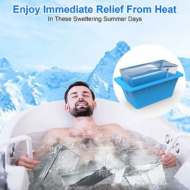 2-Pack 6.6LB Silicone Ice Block Molds for Freezer, Ice Pops, Soup & Seafood