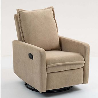 360° Rotating Short Plush Manual-Buckle Armchair for Living Room, Bedroom & Office