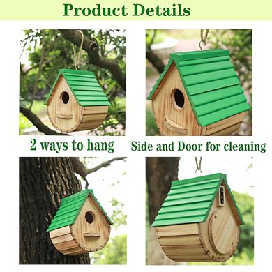 Natural Wooden Hanging Bird House