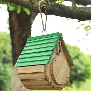 Natural Wooden Hanging Bird House