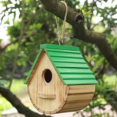 Natural Wooden Hanging Bird House