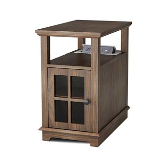 Wooden Nightstand With Charging Station