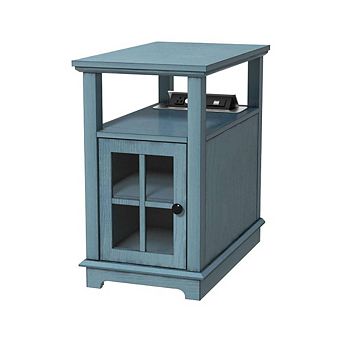 Wooden Nightstand With Charging Station