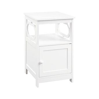 White Nightstand With Cabinet