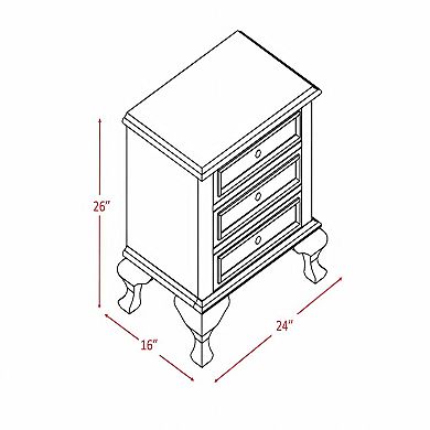 White Nightstand With Cabinet