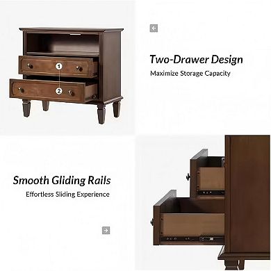 Nightstand With Grooved Farmhouse Door