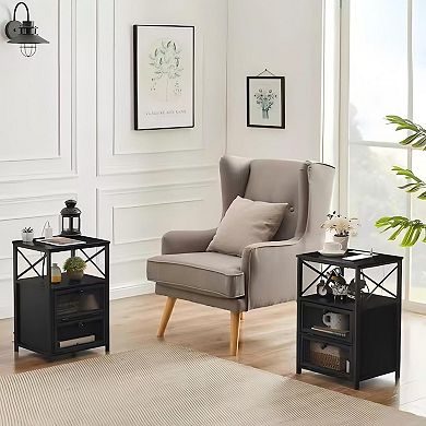 Stylish Rustic Wooden Nightstand