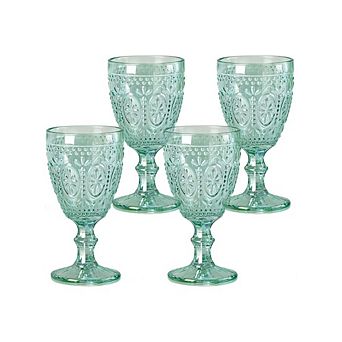 Colored Vintage Wine Goblet Glasses