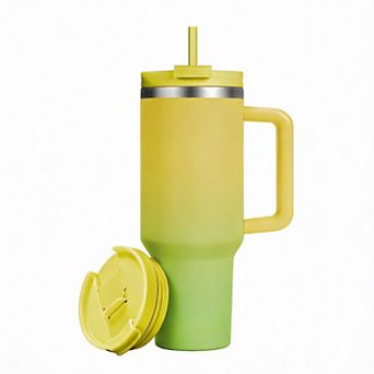 40oz Vacuum Tumbler Handle Straw Leak-Proof Cold 34h Hot 12h