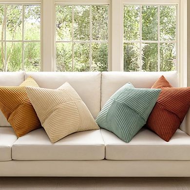 Set of 4 Teal Orange Boho Throw Pillow Covers