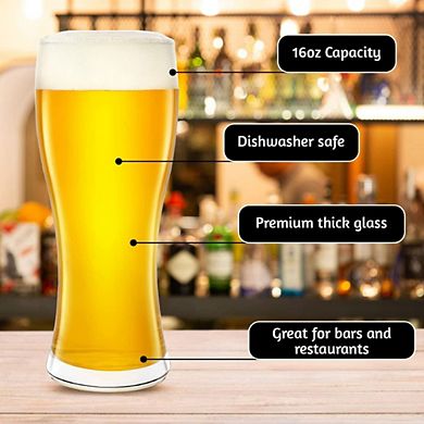 Modern Beer Pint Drinking Glasses Set