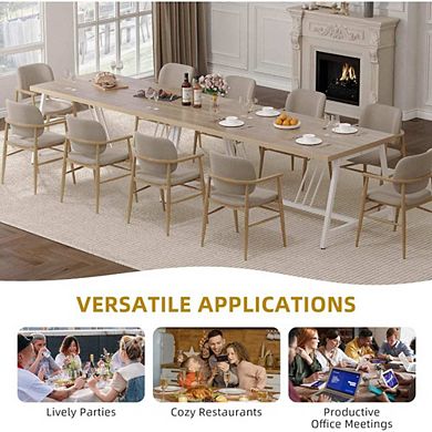 Farmhouse Metal Legs Dining Table