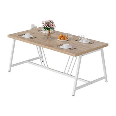 Farmhouse Metal Legs Dining Table