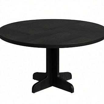 Round Dining Table For 4-6 People, 47 Inch Farmhouse Kitchen Table For Home Dining Room