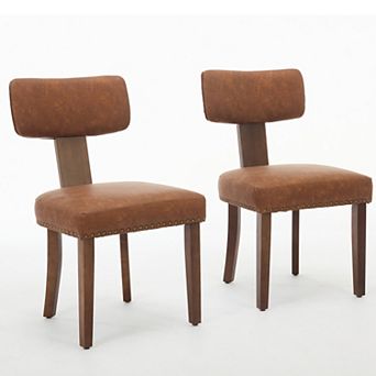 Dining Chairs Set of 2, Modern Upholstered Kitchen Chairs with Hardwood Frame & Ergonomic Back