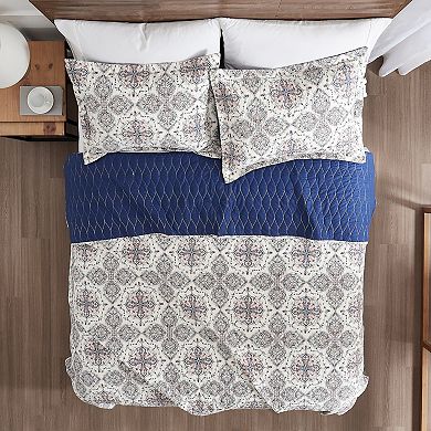 Modern Threads Reversible Cotton Floral Quilt Set