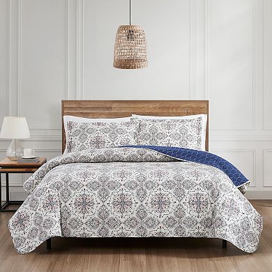 Modern Threads Reversible Cotton Floral Quilt Set