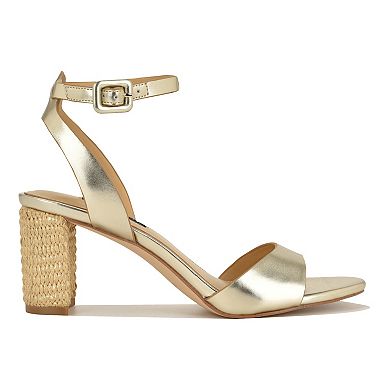 Nine West Pheba Women's Almond Toe Block Heel Dress Sandals