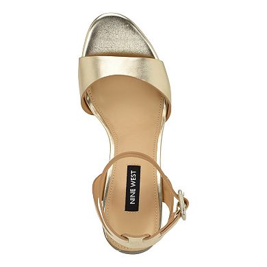 Nine West Pheba Women's Almond Toe Block Heel Dress Sandals