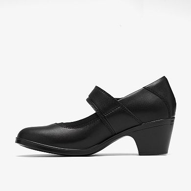 Clarks® Emily2 Jaynie Women's Leather Mary Jane Block Heels