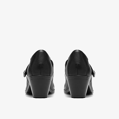 Clarks® Emily2 Jaynie Women's Leather Mary Jane Block Heels