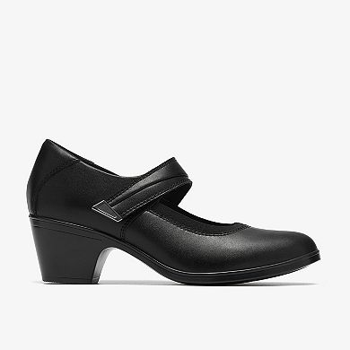 Clarks® Emily2 Jaynie Women's Leather Mary Jane Block Heels