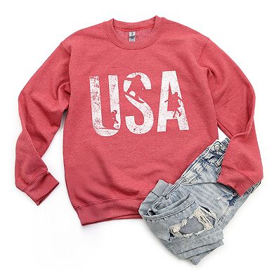 USA Winter Sports Distressed - Women's Graphic Sweatshirt