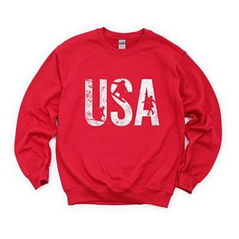 USA Winter Sports Distressed - Women's Graphic Sweatshirt