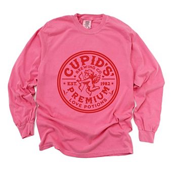 Cupid's Brewing Co. Premium Love Potions - Women's Garment Dyed Long Sleeve Graphic T-Shirt