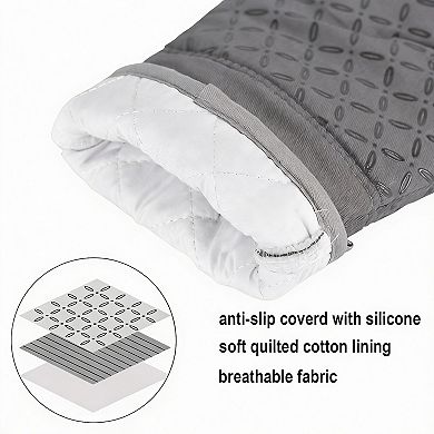 6-Piece Kitchen Set: Oven Mitts, Pot Holders, Towels - Heat Resistant, Non-Slip, Soft Cotton