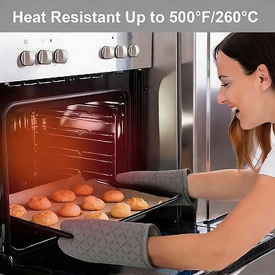 6-Piece Kitchen Set: Oven Mitts, Pot Holders, Towels - Heat Resistant, Non-Slip, Soft Cotton