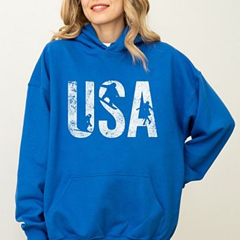 USA Winter Sports Distressed - Women's Graphic Hoodie