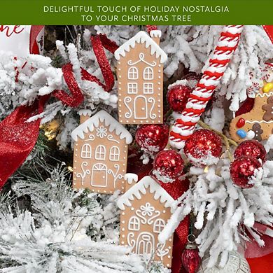 12-Pcs Gingerbread House Christmas Tree Ornaments