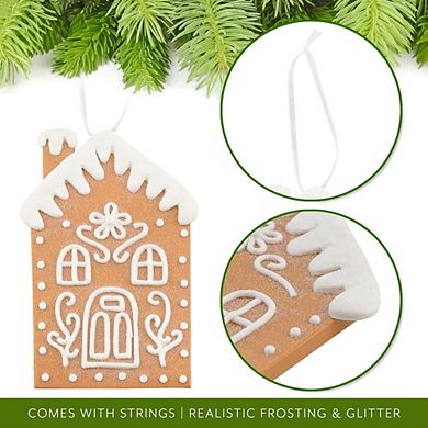 12-Pcs Gingerbread House Christmas Tree Ornaments