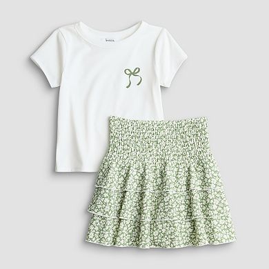 Girls Speechless 2-Piece Tee & Floral Skort Set