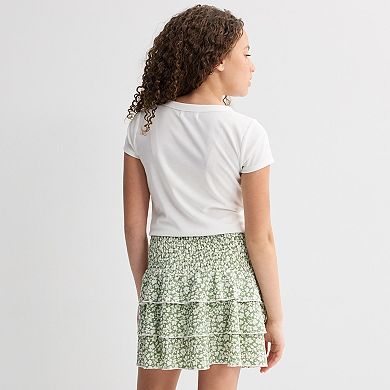 Girls Speechless 2-Piece Tee & Floral Skort Set