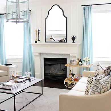 Arched Black Wood Frame Accent Mirror