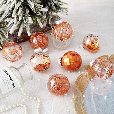 30-Pcs Orange Shatterproof Christmas Ball Ornaments