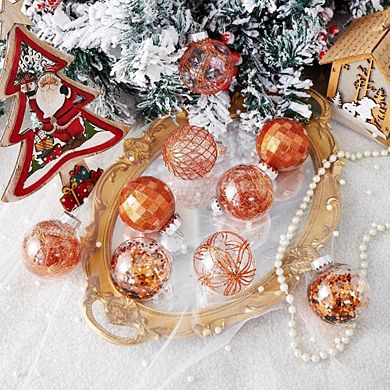 30-Pcs Orange Shatterproof Christmas Ball Ornaments