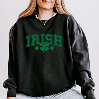Irish Varsity Outline Arched - Women's Lightweight Garment Dyed Sweatshirt