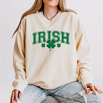 Irish Varsity Outline Arched - Women's Lightweight Garment Dyed Sweatshirt