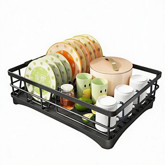 Stainless Steel Kitchen Dish Rack, 10-Plate Capacity, Rustproof, Easy Assemble
