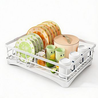 Stainless Steel Kitchen Dish Rack, 10-Plate Capacity, Rustproof, Easy Assemble