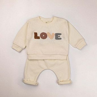 MyKids-USA® LOVE Graphic Hoodies Combo Pants Kids Valentine's Day Sets