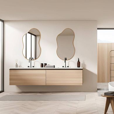 Asymmetrical Aluminum Frame Accent Mirror