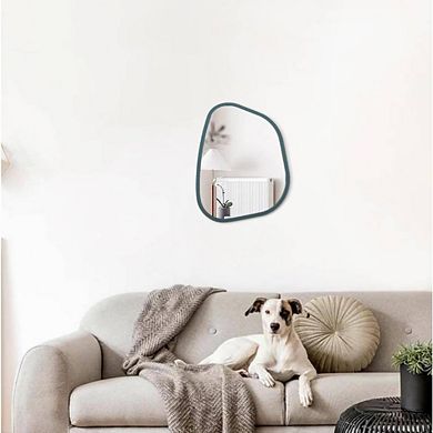 Irregular-Shaped Wood Frame Accent Mirror