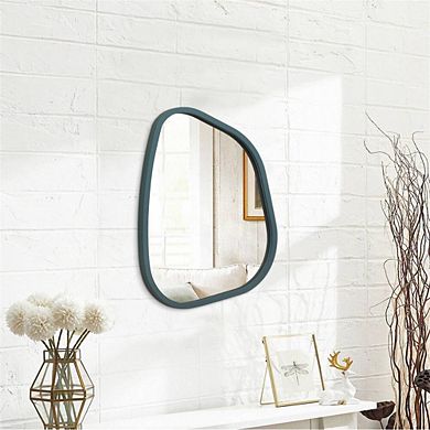 Irregular-Shaped Wood Frame Accent Mirror