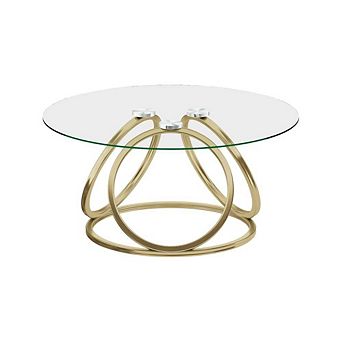 Ring-Shaped Frame Gold Accent Table