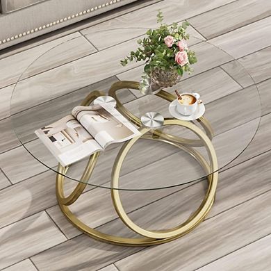 Ring-Shaped Frame Gold Accent Table
