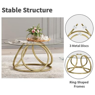 Ring-Shaped Frame Gold Accent Table